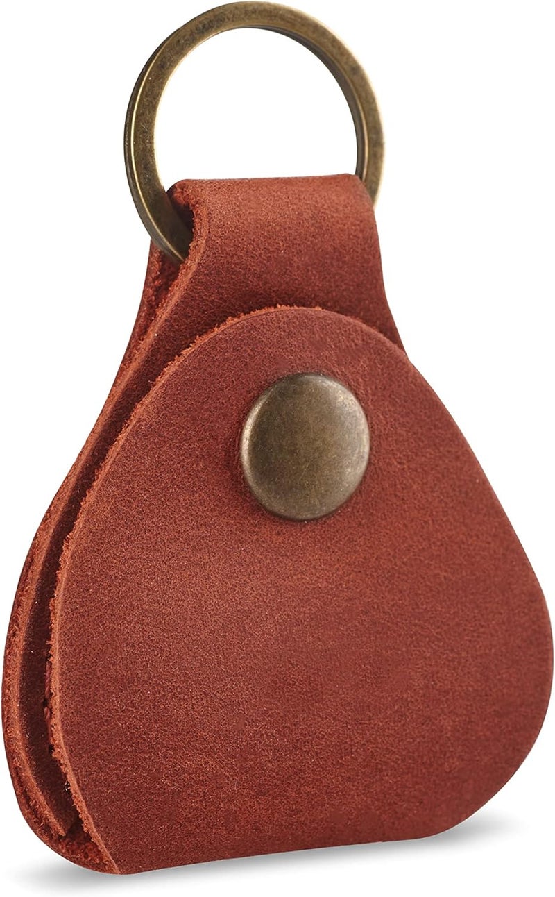 IRIDESCENT Leather Guitar Pick Holder Keychain, Guitar Pick Holder Case Bag, Plectrum Key Fob Cases Bag, Gift for Guitar Players (Cognac) - Image 5